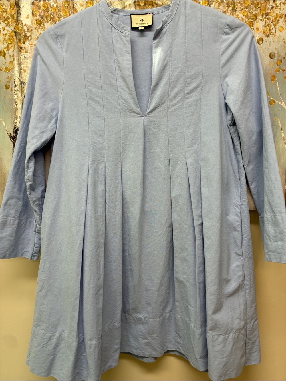 Tuckernuck Pale Blue Pleated Tunic Dress